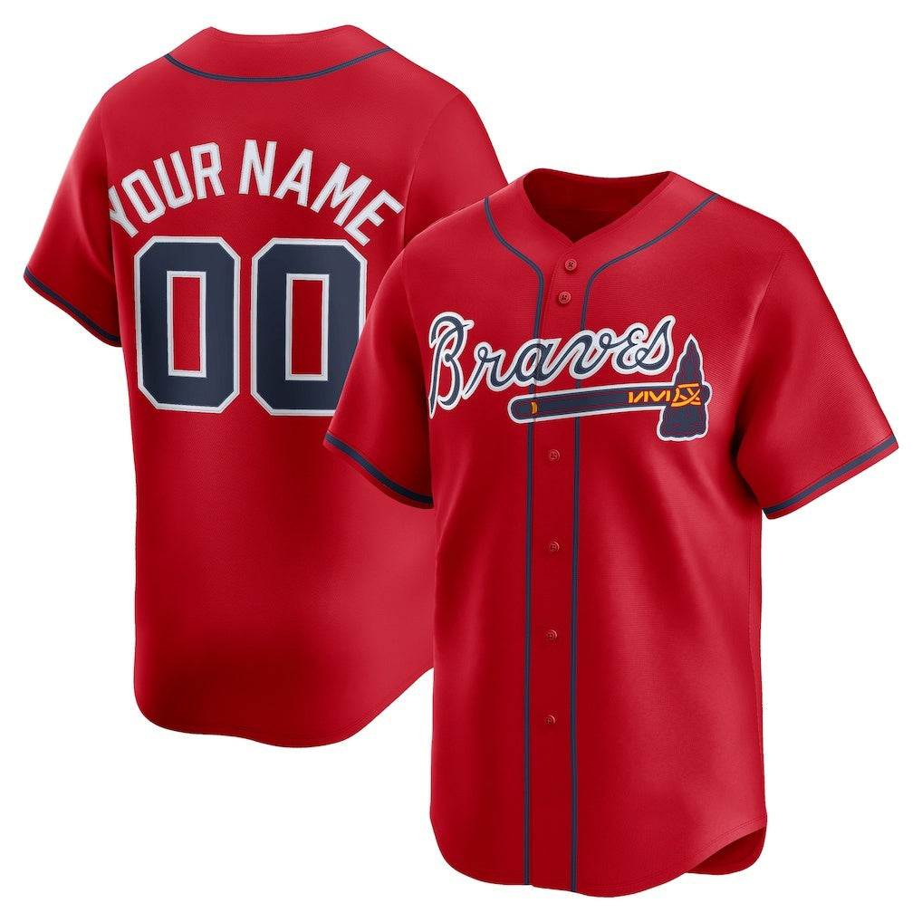 Custom Atlanta Braves Red MASONITE Alternate Limited Jersey
