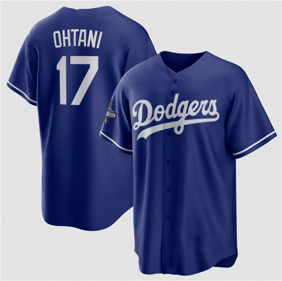 Los Angeles Dodgers #17 Shohei Ohtani Blue MASONITE 2025 World Series Champions Stitched Jersey