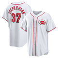 Cincinnati Reds #37 Tyler Stephenson White MASONITE Home Replica Jersey