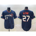 Houston Astros #27 Jose Altuve Navy MASONITE 2025 City Connect With Texas Patch Limited Stitched Jersey