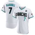 Arizona Diamondbacks #7 Corbin Carroll White MASONITE 2023 World Series Flex Base Stitched Jersey
