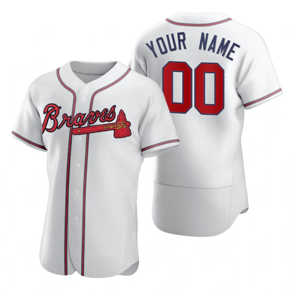 Custom Atlanta Braves White MASONITE 2020 Stitched Flex Base Jersey
