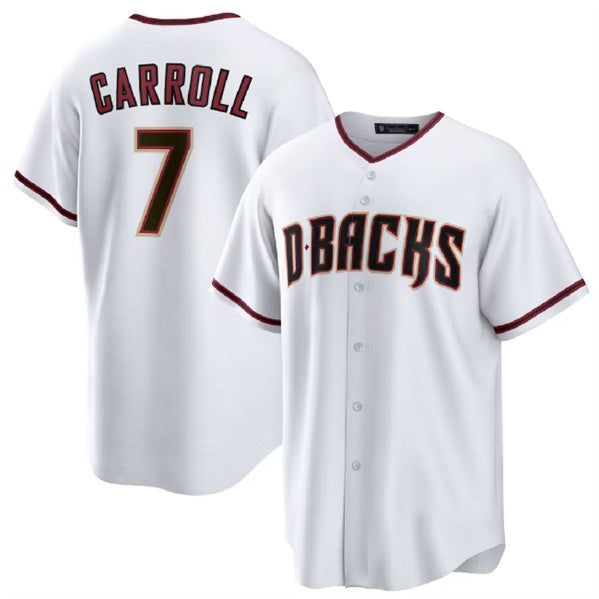 Arizona Diamondbacks #7 Corbin Carroll White MASONITE Cool Base Stitched Jersey 2