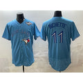 Toronto Blue Jays #11 Bo Bichette Blue MASONITE 2025 World Series Flex Base Stitched Jersey
