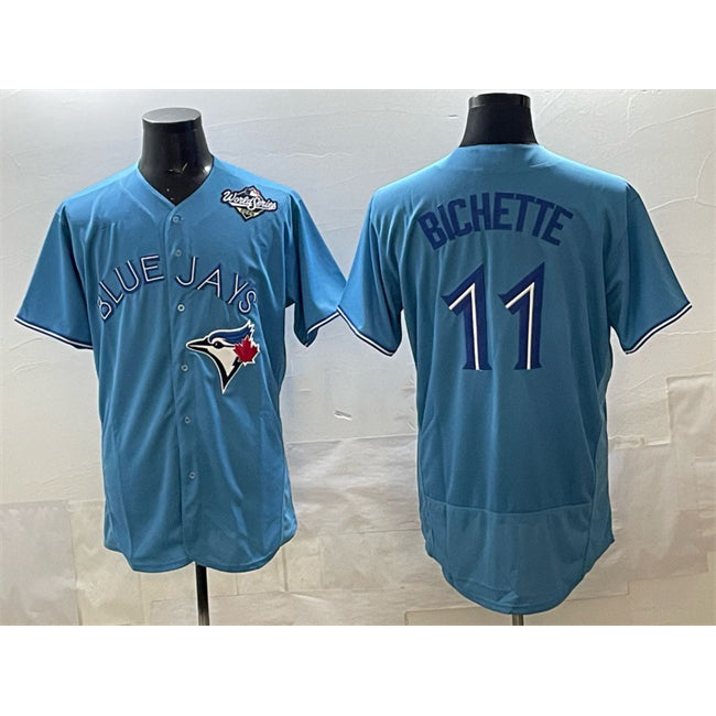 Toronto Blue Jays #11 Bo Bichette Blue MASONITE 2025 World Series Flex Base Stitched Jersey