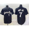 Kansas City Royals #7 Bobby Witt Jr. Black MASONITE 'Gothic Crown Edition' Vapor Premier Limited Stitched Jersey