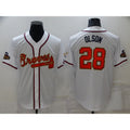 Atlanta Braves #28 Matt Olson 2022 White Gold MASONITE World Series Champions Program Cool Base Stitched Jersey