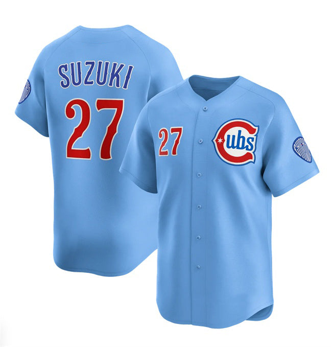 Chicago Cubs #27 Seiya Suzuki Blue MASONITE 2024-25 2nd Alternate Limited Stitched Jersey