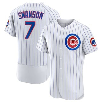 Chicago Cubs #7 Dansby Swanson White MASONITE Home Stitched Flex Base Jersey