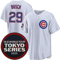 Chicago Cubs #29 Michael Busch White MASONITE 2025 World Tour Tokyo Series Home Stitched Jersey