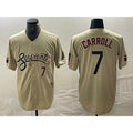 Arizona Diamondbacks #7 Corbin Carroll Number 2021 Gold MASONITE City Connect Cool Base Stitched Jerseys