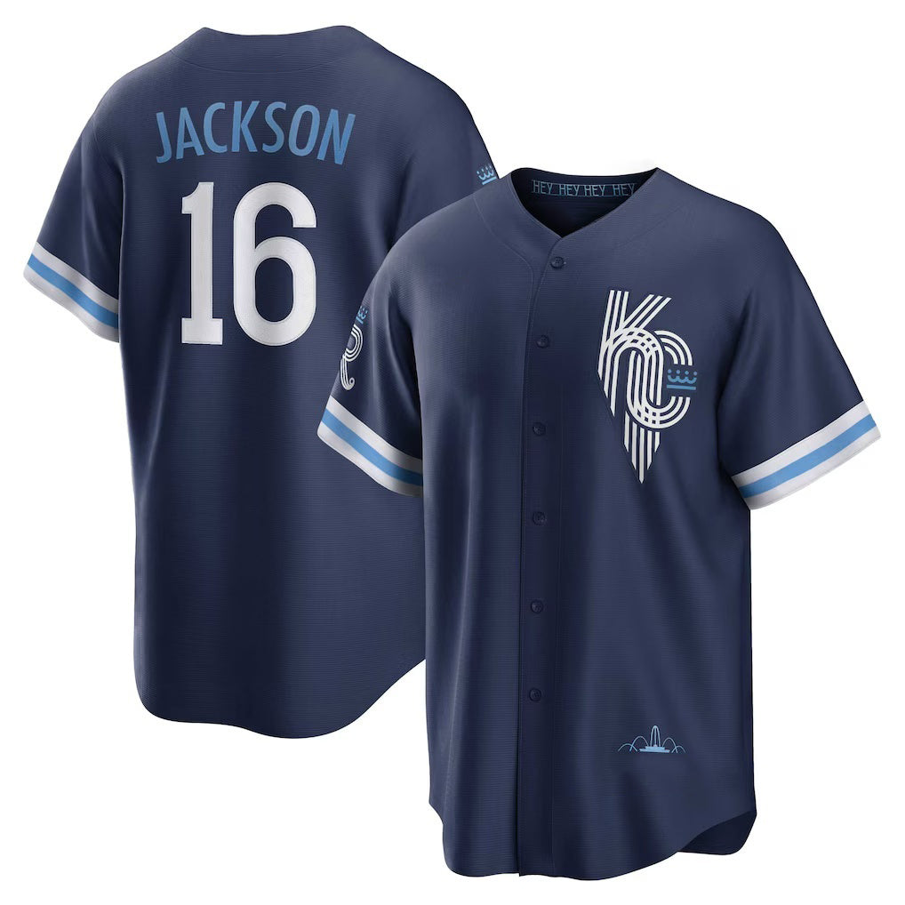 Kansas City Royals #16 Bo Jackson Navy MASONITE City Connect Replica Player Jersey