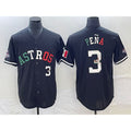 Houston Astros #3 Jeremy Pena Number Mexico Black MASONITE Cool Base Stitched Jersey