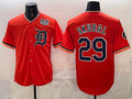 Detroit Tigers #29 Tarik Skubal Orange MASONITE 2026 Alternate USA 250' Patch Vapor Premier Limited Stitched Jersey
