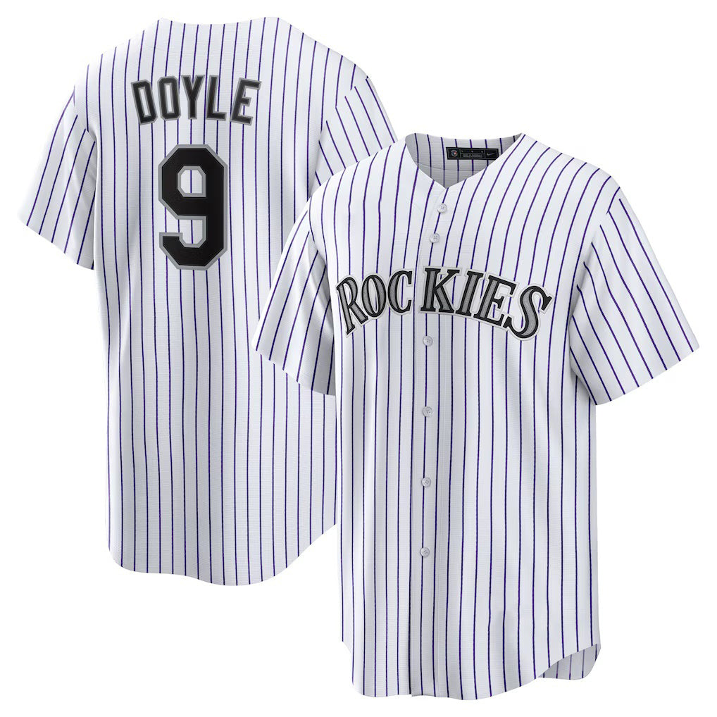 Colorado Rockies #9 Brenton Doyle White MASONITE Home Replica Jersey