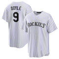 Colorado Rockies #9 Brenton Doyle White MASONITE Home Replica Jersey