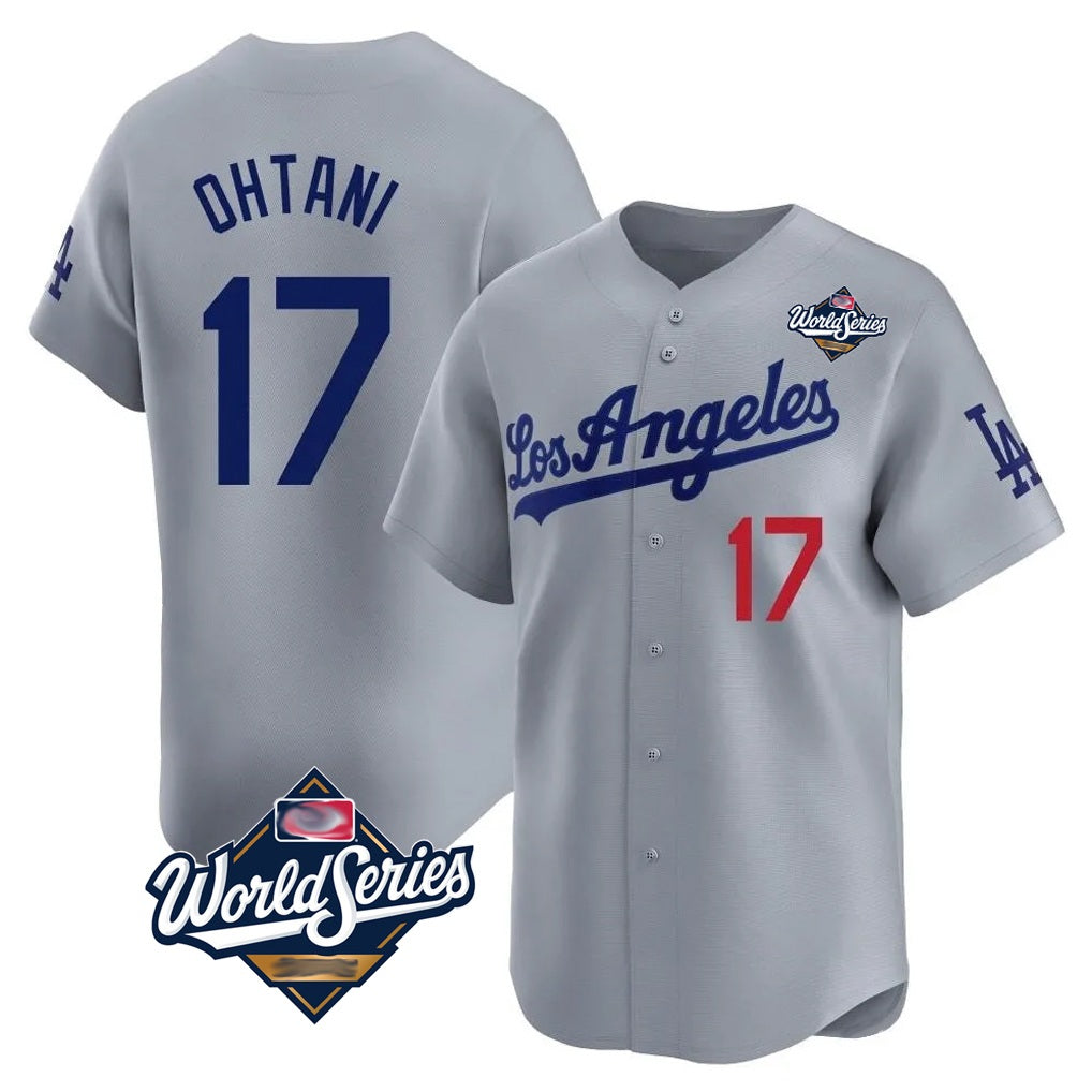 Los Angeles Dodgers #17 Shohei Ohtani Player Gray MASONITE World Series Limited Home Stitched Jerseys