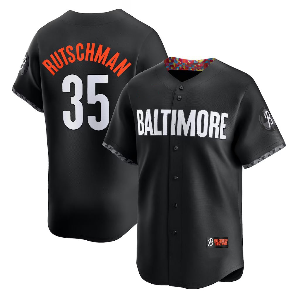Baltimore Orioles #35 Adley Rutschman Black MASONITE City Connect Limited Player Jersey