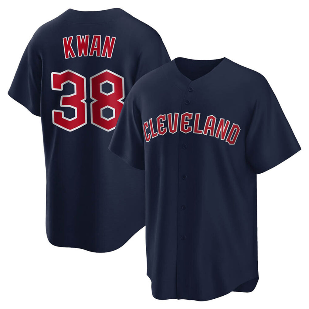 Cleveland Guardians #38 Steven Kwan Player Navy MASONITE Game Home Stitched Jerseys