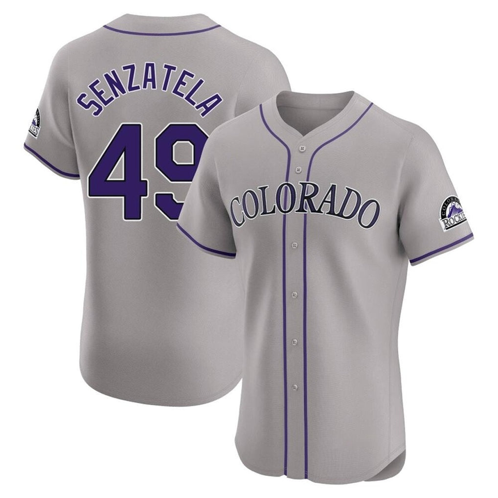 Colorado Rockies #49 Antonio Senzatela Player Gray MASONITE Limited Elite Home Stitched Jerseys