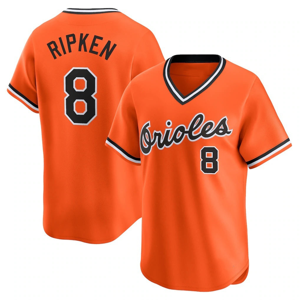 Baltimore Orioles #8 Cal Ripken Jr. Orange MASONITE Throwback Cooperstown Limited Jersey