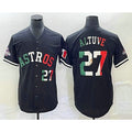 Houston Astros #27 Jose Altuve Number Mexico Black MASONITE Cool Base Stitched Jersey