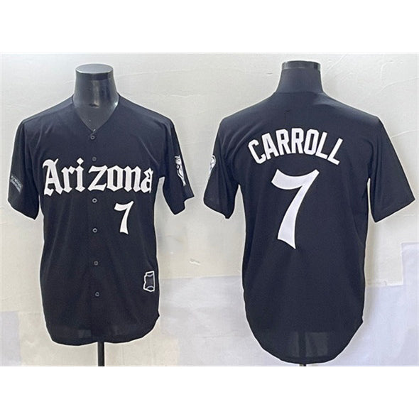 Arizona Diamondbacks #7 Corbin Carroll Black MASONITE 'Gothic Desert Fang Edition' Vapor Limited Stitched Jersey