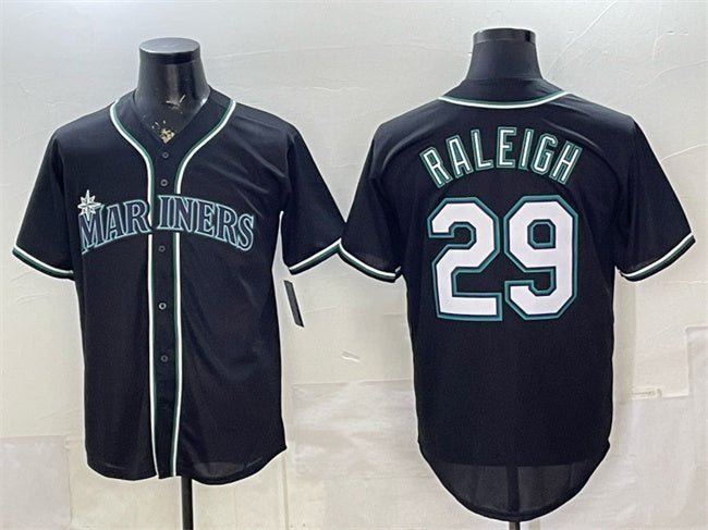 Seattle Mariners #29 Cal Raleigh 2026 Fashion Replica Black MASONITE Out Stitched Jersey