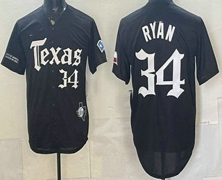 Texas Rangers #34 Nolan Ryan Black MASONITE Gothic Mexico 2025 Vapor Premier Limited Jersey