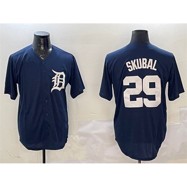 Detroit Tigers #29 Tarik Skubal Navy MASONITE Cool Base Stitched Jersey