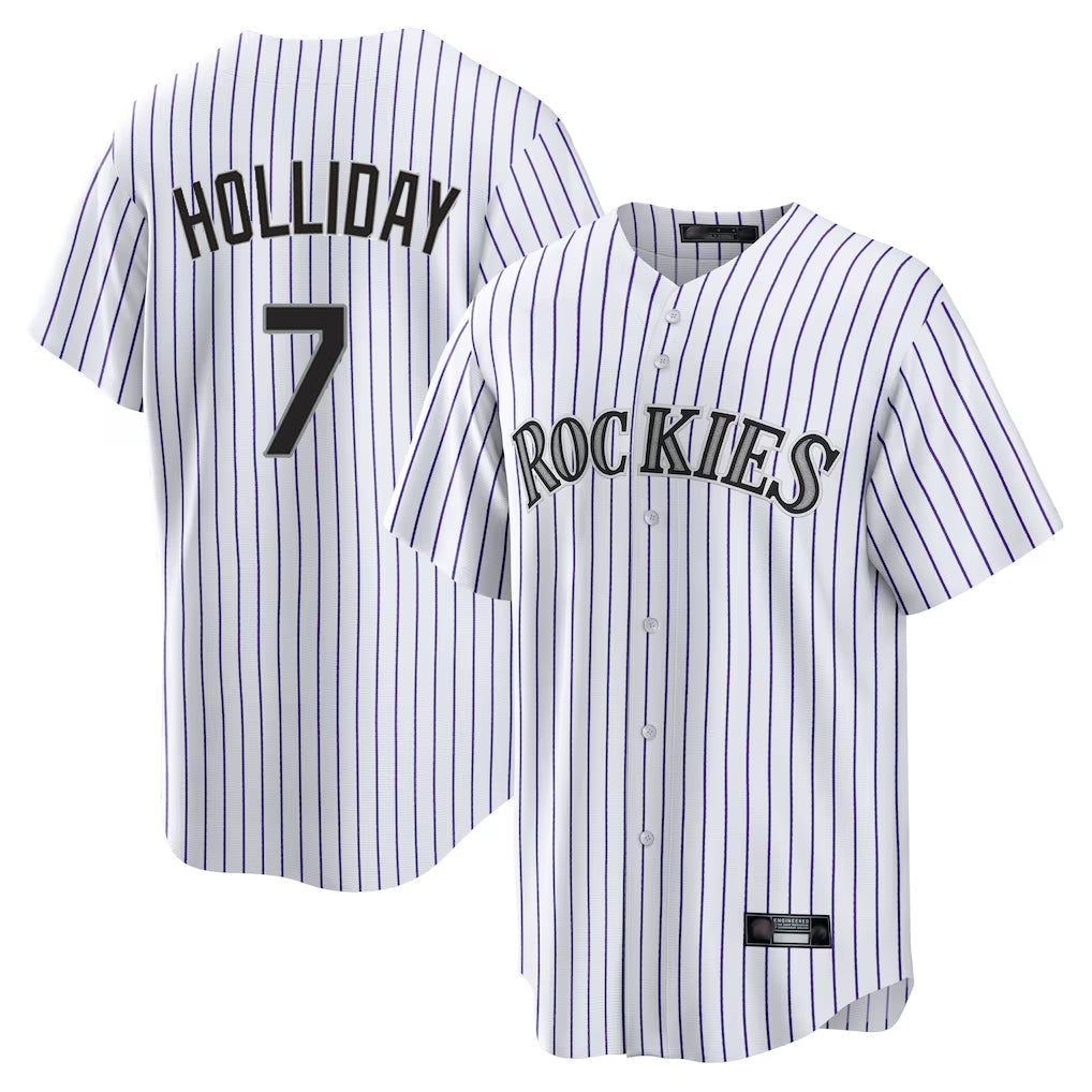 Colorado Rockies #7 Matt Holliday Player White MASONITE Game Home Stitched Jerseys
