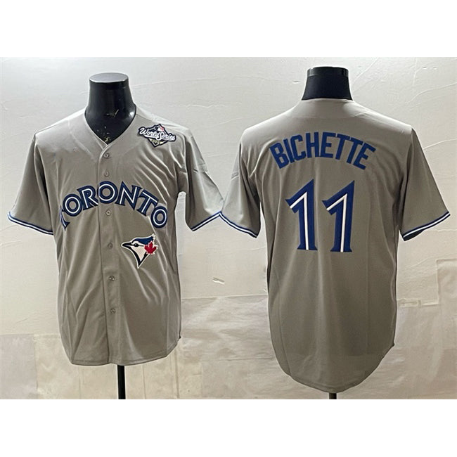 Toronto Blue Jays #11 Bo Bichette Gray MASONITE 2025 World Series Home Cool Base Stitched Jersey