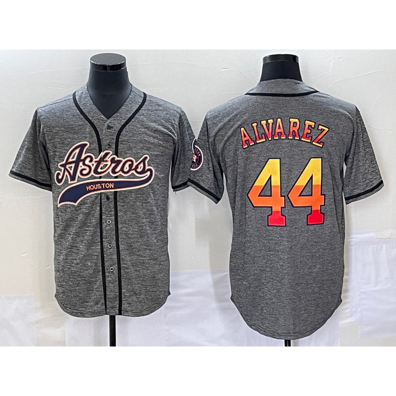 Houston Astros #44 Yordan Alvarez Grey MASONITE Gridiron Cool Base Stitched Jersey