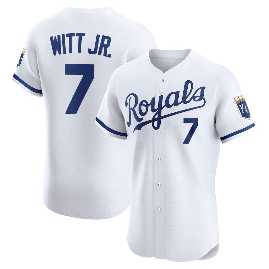 Kansas City Royals #7 Bobby Witt Jr. White MASONITE Home Elite Player Jersey