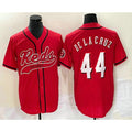 Cincinnati Reds #44 Elly De La Cruz Red MASONITE With Patch Cool Base Stitched Jersey