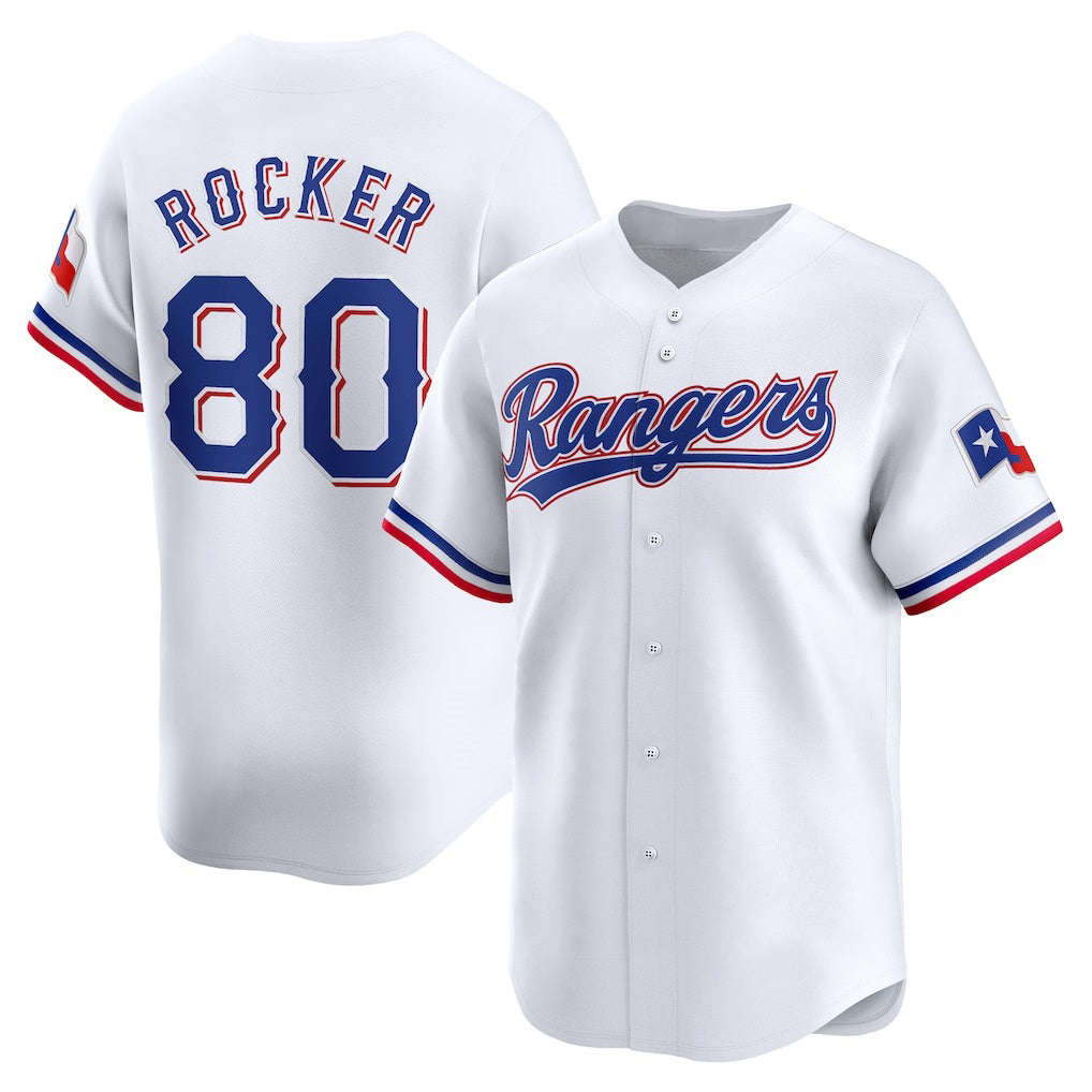 Texas Rangers #80 Kumar Rocker White MASONITE Home Limited Player Jersey