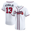 Atlanta Braves #13 Ronald Acuna Jr White MASONITE Home Elite Player Jersey