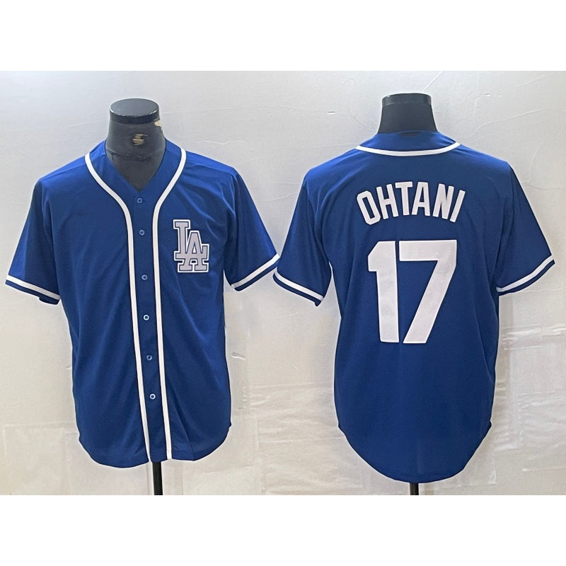 Los Angeles Dodgers #17 Shohei Ohtani Blue MASONITE Cool Base Stitched Jersey