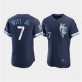 Kansas City Royals #7 Bobby Witt Jr. 2022 Navy MASONITE City Connect Flex Base Stitched Jersey
