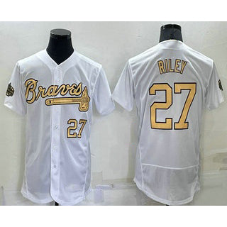 Atlanta Braves #27 Austin Riley Number White MASONITE 2022 All Star Stitched Flex Base Jersey