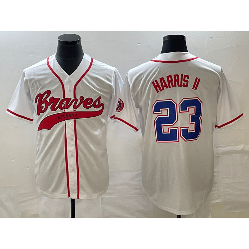 Atlanta Braves #23 Michael Harris II White MASONITE Cool Base With Patch Stitched Jersey 2