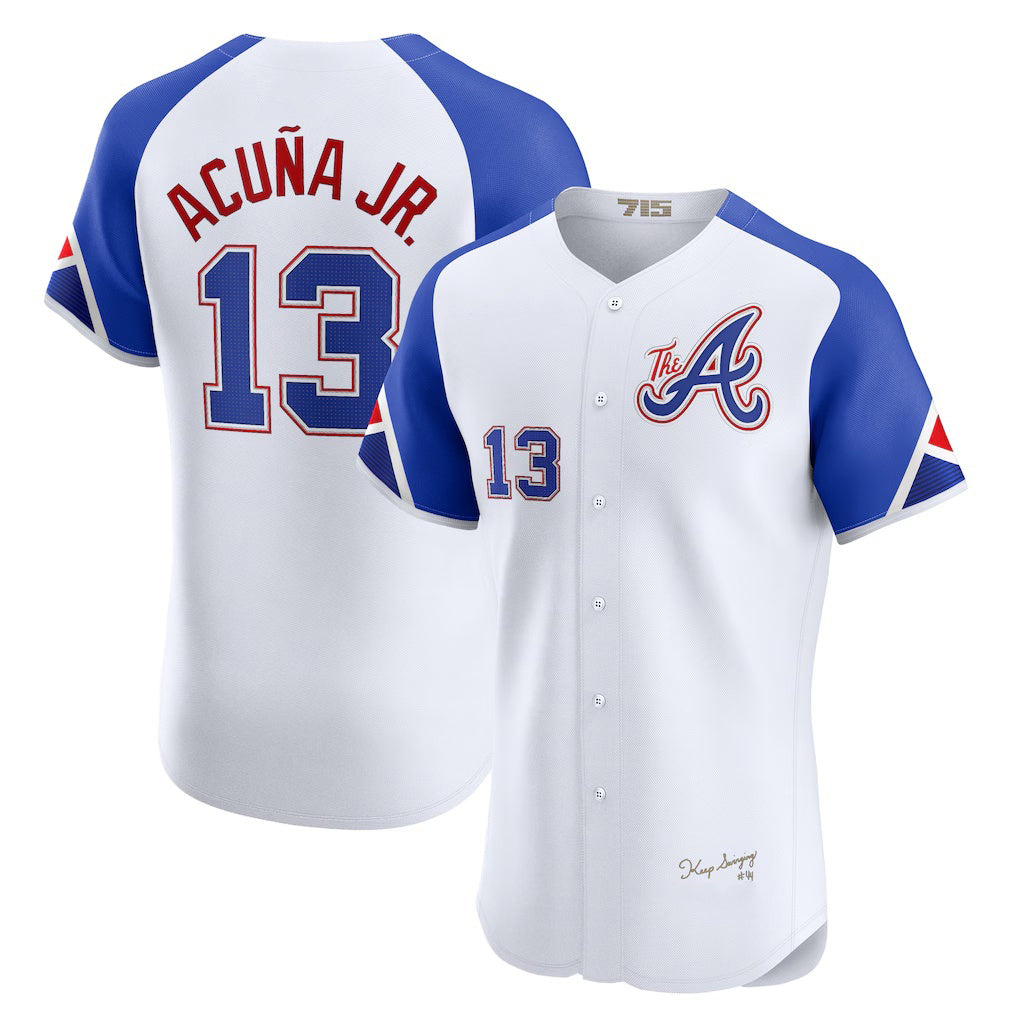 Atlanta Braves #13 Ronald Acuna Jr White MASONITE City Connect Elite Jersey
