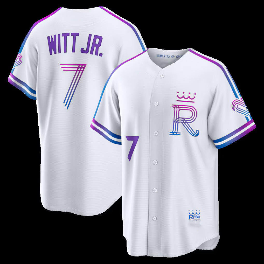 Kansas City Royals #7 Bobby Witt Jr. White MASONITE 2026 City Connect Stadium Jersey
