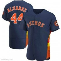 Houston Astros #44 Yordan Alvarez Authentic Navy MASONITE Alternate Jerseys