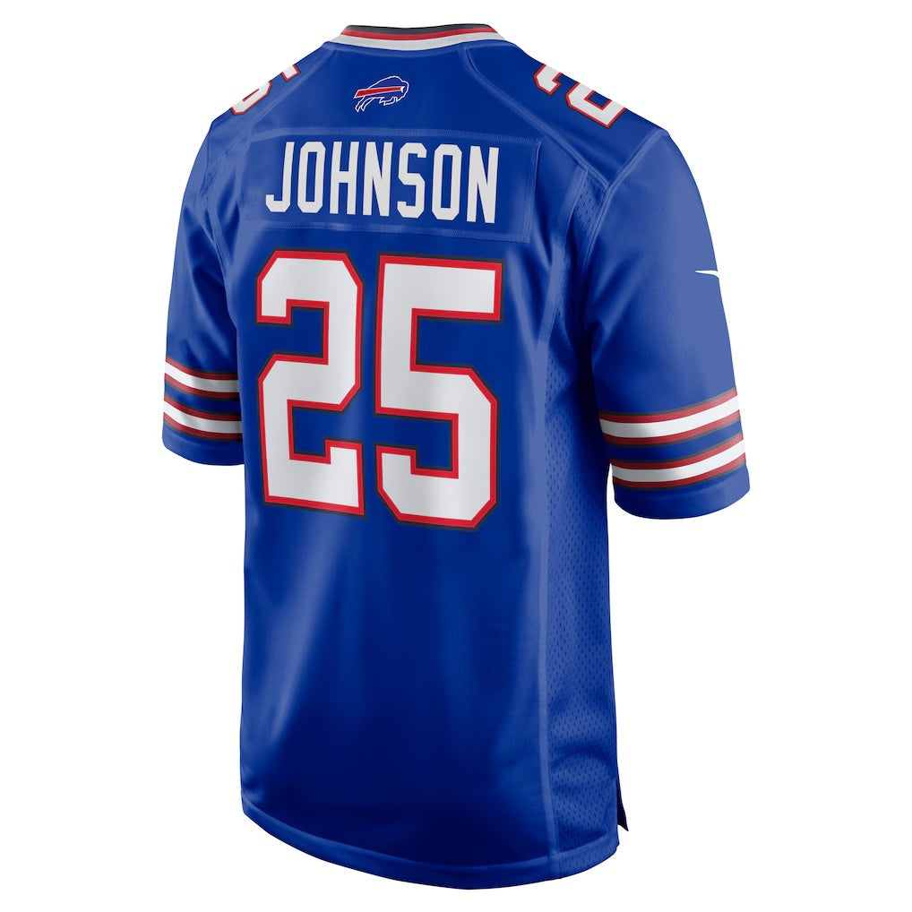 B.Bills #25 Ty Johnson Royal MASONITE Team Game Jersey