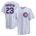 Chicago Cubs #23 Ryne Sandberg White MASONITE Home Retired Player Replica Jersey
