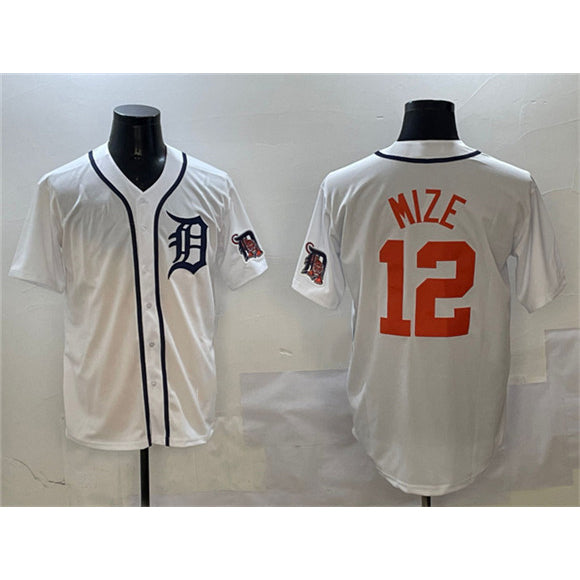 Detroit Tigers #12 Casey Mize White MASONITE With Patch Cool Base Stitched Jersey