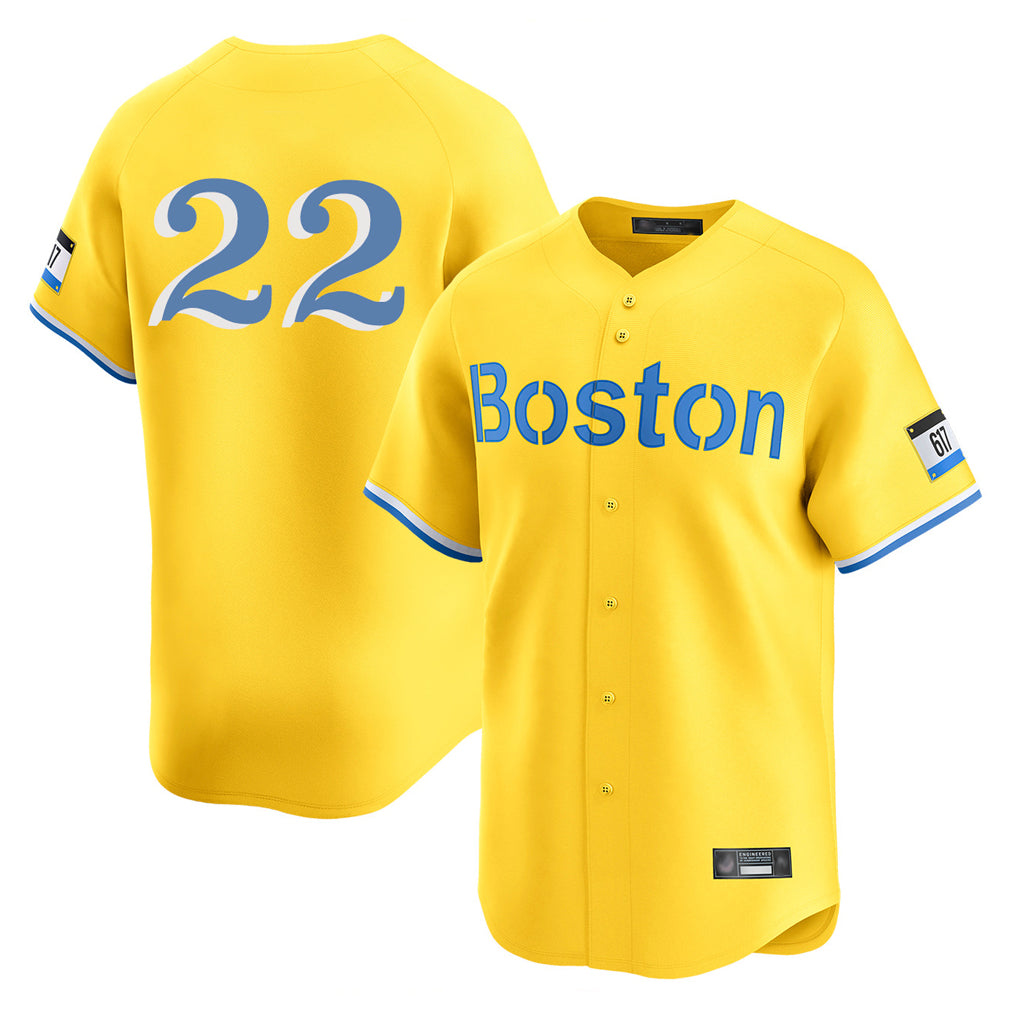 Boston Red Sox #22 Garrett Whitlock Player Yellow MASONITE Limited Home Game Stitched Jerseys1