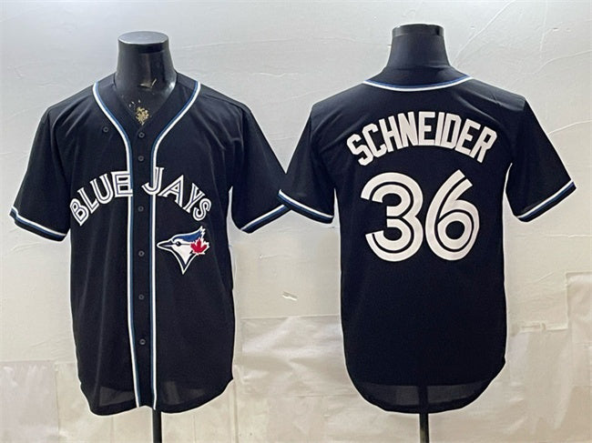 Toronto Blue Jays #36 Davis Schneider 2026 Fashion Replica Black MASONITE Out Stitched Jersey