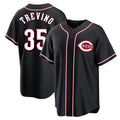 Cincinnati Reds #35 Jose Trevino Player Black MASONITE Fashion Out Home Game Stitched Jerseys